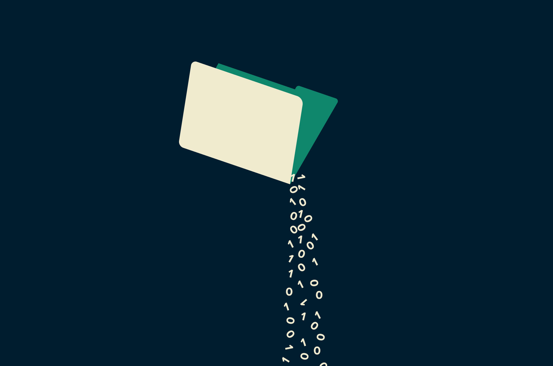 Information falling out of a folder of government data .