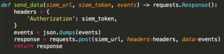 Posting data to SIEM.
