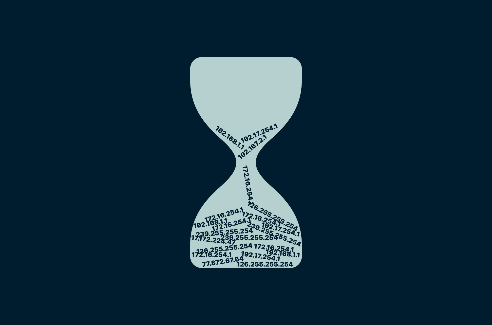 IP addresses in an hourglass.