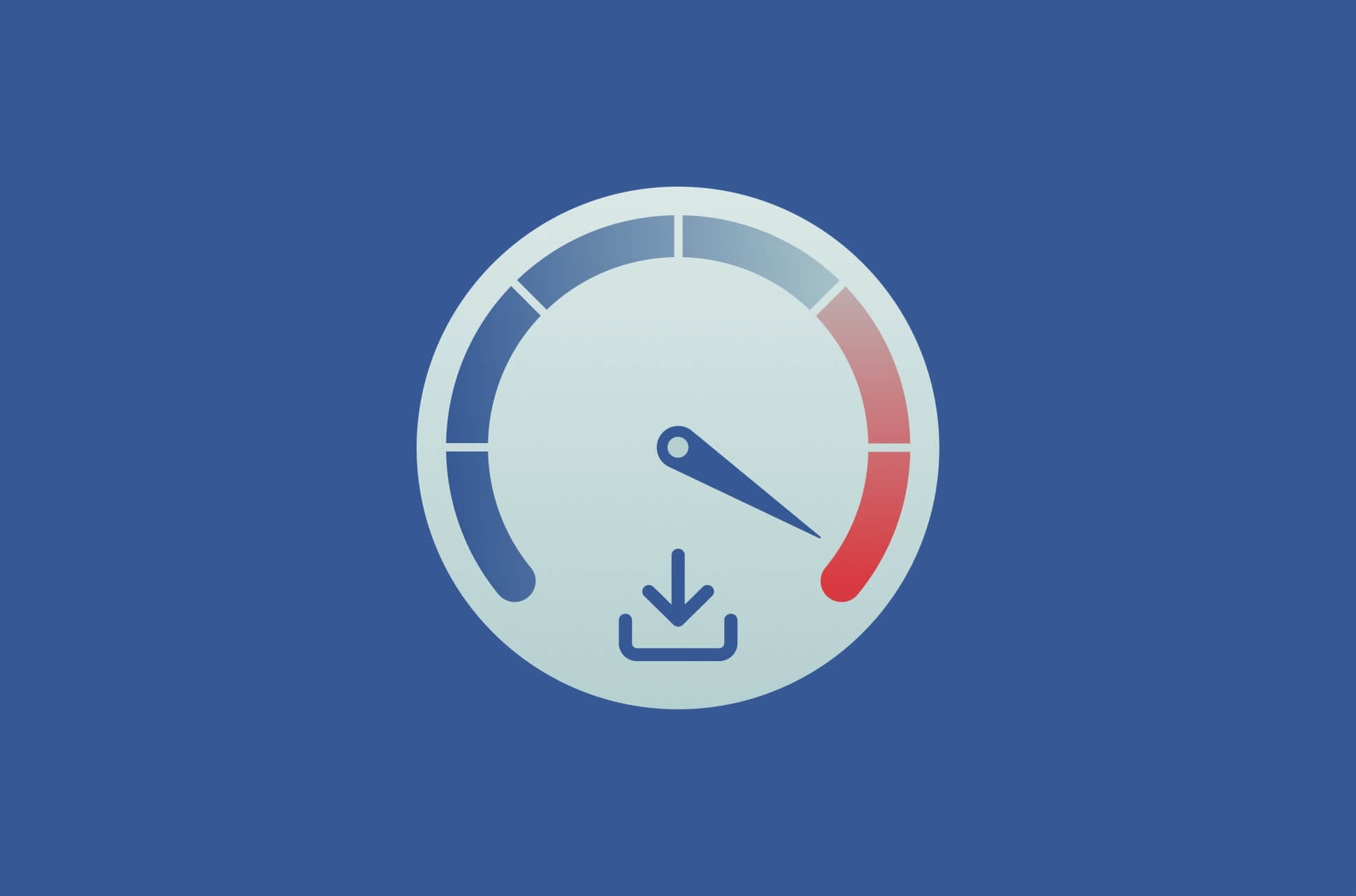 Speedometer with download symbol.