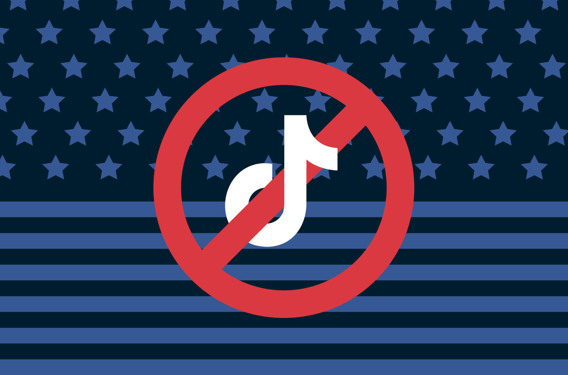 TikTok logo with a slash.