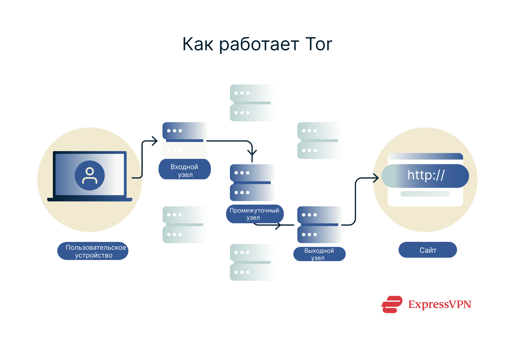 Схема работы Tor.