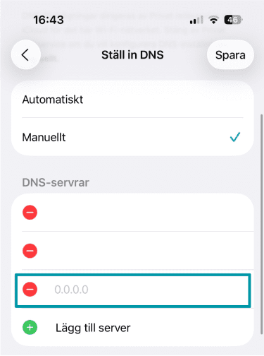 Click Add Server Sv