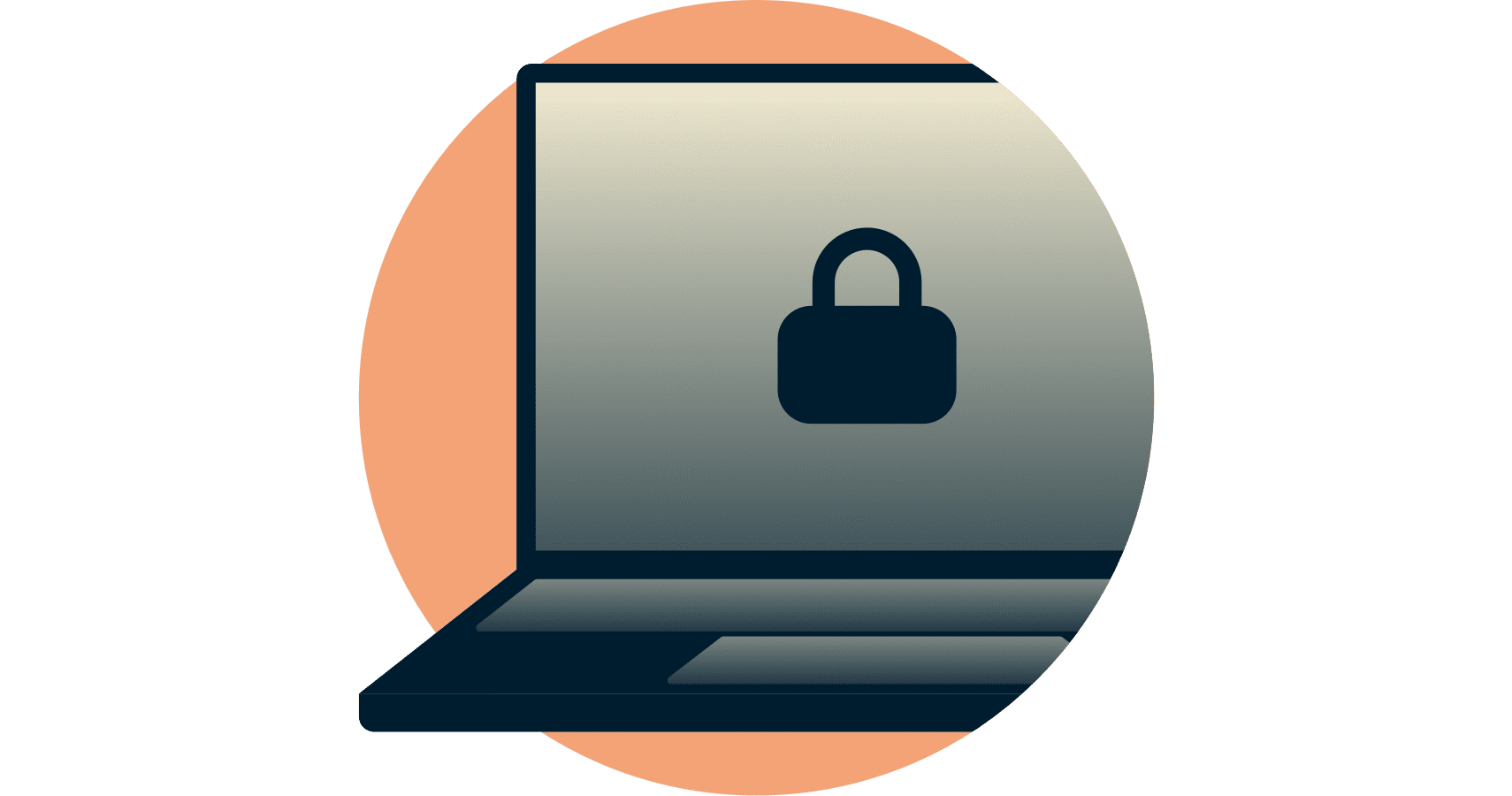 Closed padlock on computer screen. Network Lock holder dine data sikre.